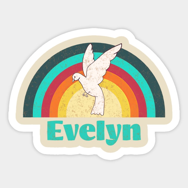 Evelyn - Vintage Faded Style Sticker by Jet Design